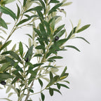 96" Green Artificial Olive Tree In Round White Pot