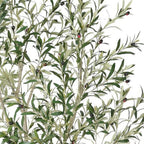 96" Green Artificial Olive Tree In Round White Pot