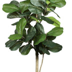 84" Green Artificial Fiddle Leaf Tree In Round Black Pot