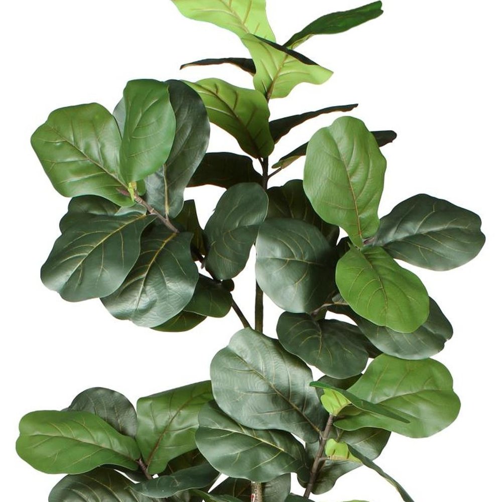 84" Green Artificial Fiddle Leaf Tree In Round Black Pot