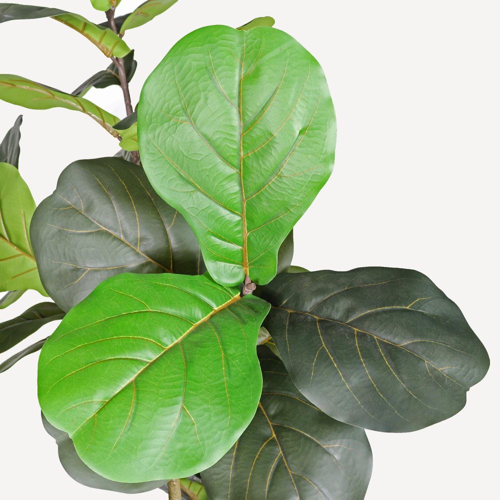84" Green Artificial Fiddle Leaf Tree In Round Black Pot