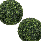 Set of Two 19" Dark Green Artificial Boxwood Tree