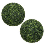 Set of Two 19" Dark Green Artificial Boxwood Tree