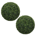 Set of Two 19" Green Artificial Boxwood Tree