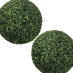Set of Two 22" Dark Green Artificial Boxwood Tree