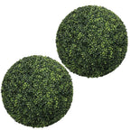 Set of Two 22" Dark Green Artificial Boxwood Tree