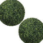 Set of Two 22" Dark Green Artificial Boxwood Tree