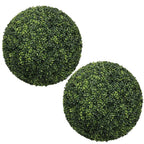 Set of Two 22" Dark Green Artificial Boxwood Tree