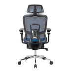 Blue Adjustable Height Swivel Rolling Gaming Chair With Footrest