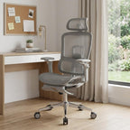 Gray Adjustable Height Swivel Rolling Gaming Chair With Footrest