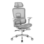 Gray Adjustable Height Swivel Rolling Gaming Chair With Footrest