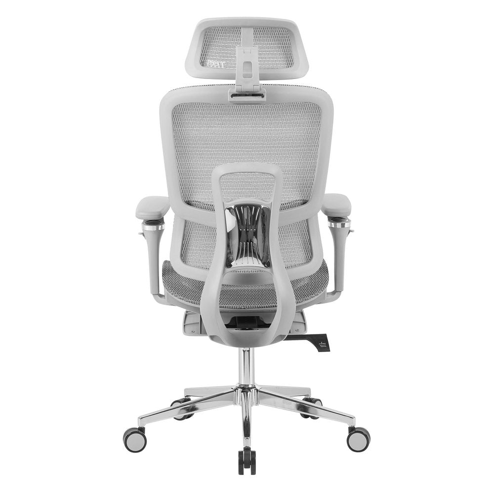 Gray Adjustable Height Swivel Rolling Gaming Chair With Footrest