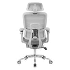 Gray Adjustable Height Swivel Rolling Gaming Chair With Footrest