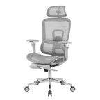 Gray Adjustable Height Swivel Rolling Gaming Chair With Footrest