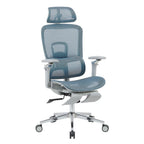 Gray Adjustable Height Swivel Rolling Gaming Chair With Footrest