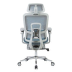 Gray Adjustable Height Swivel Rolling Gaming Chair With Footrest