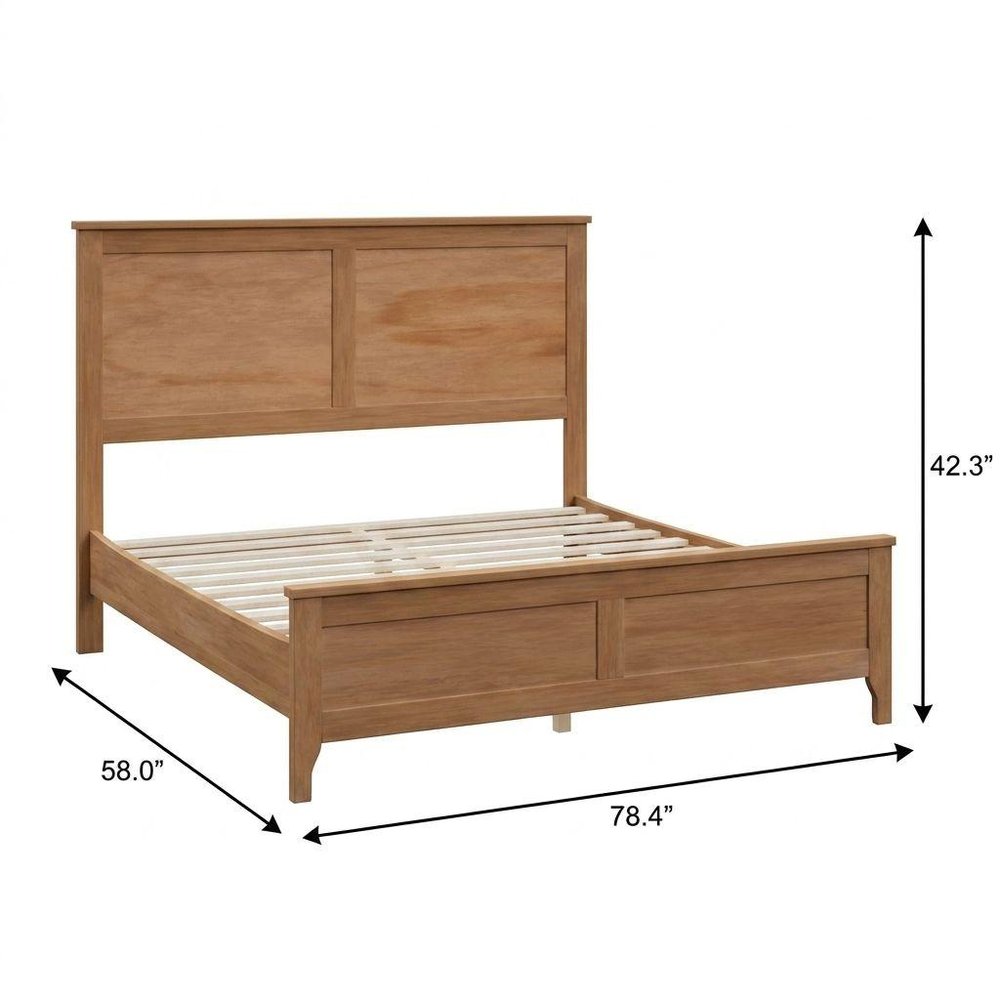 Natural Solid Wood Full Bed Frame