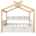 Natural Solid Wood Full House Bed