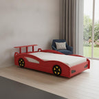 Blue Solid Wood Twin Race Car Bed