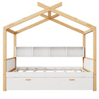 Natural Solid Wood Full House Bed