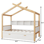Natural Solid Wood Full House Bed