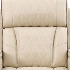 36" White Tufted Faux Leather Lift Assist Manual Lift Assist Recliner With USB