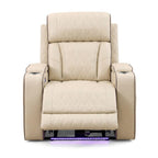 36" White Tufted Faux Leather Lift Assist Manual Lift Assist Recliner With USB