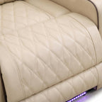 36" White Tufted Faux Leather Lift Assist Manual Lift Assist Recliner With USB