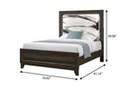 Brown Wood And Upholstery Lighted Upholstered Twin Bed Frame
