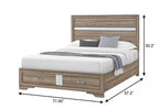 Brown And Natural Wood Full Bed Frame