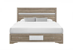 Brown Wood King Bed Frame With Drawers