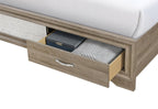 Brown Wood King Bed Frame With Drawers