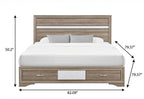 Brown Wood King Bed Frame With Drawers