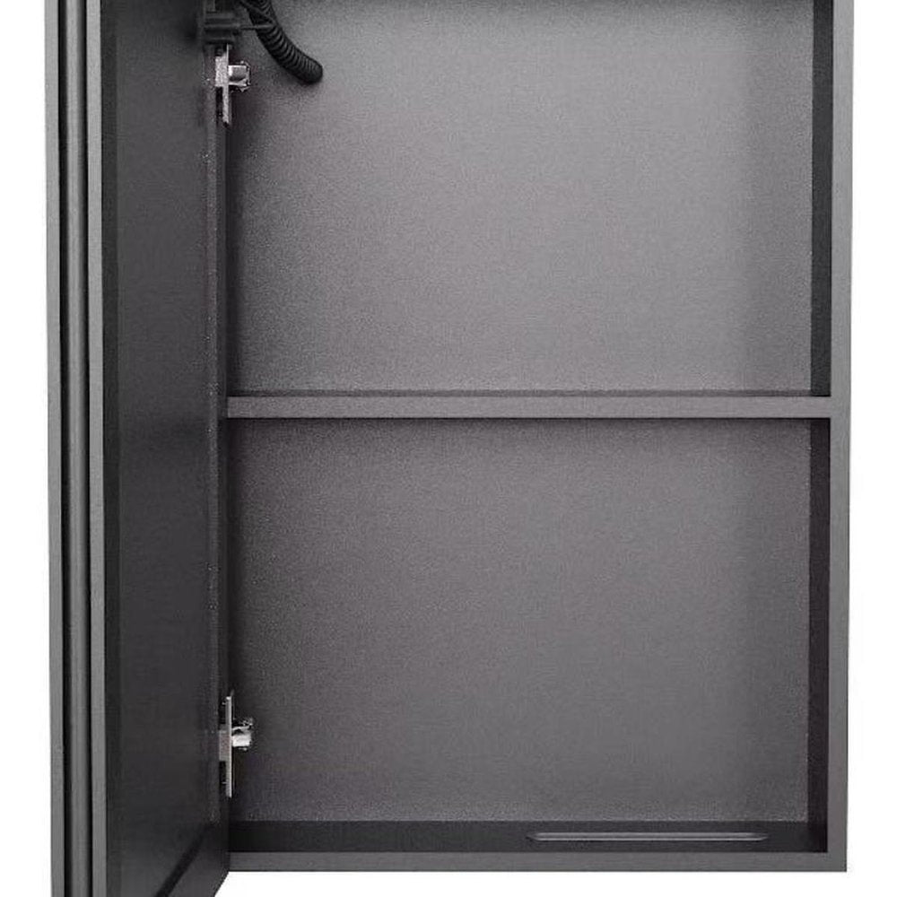 5" Black Glass Wall Mounted No Textural Detailing Single Door Medicine Cabinet