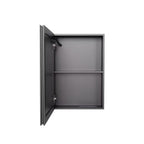 5" Black Glass Wall Mounted No Textural Detailing Single Door Medicine Cabinet