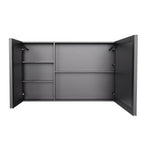 5" Black Glass Wall Mounted No Textural Detailing Double Door Medicine Cabinet