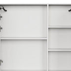 5" White Glass Wall Mounted No Textural Detailing Double Door Medicine Cabinet