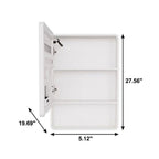 5" White Glass Wall Mounted No Textural Detailing Single Door Medicine Cabinet