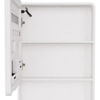 5" White Glass Wall Mounted No Textural Detailing Single Door Medicine Cabinet