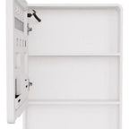 5" White Glass Wall Mounted No Textural Detailing Single Door Medicine Cabinet