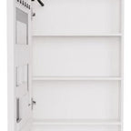 5" White Glass Wall Mounted No Textural Detailing Single Door Medicine Cabinet