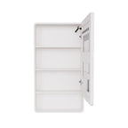 5" White Glass Wall Mounted No Textural Detailing Single Door Medicine Cabinet