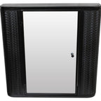 27" Black Steel Wall Mounted No Textural Detailing Single Door Medicine Cabinet