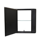 27" Black Steel Wall Mounted No Textural Detailing Single Door Medicine Cabinet