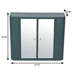 28" Green Steel Wall Mounted No Textural Detailing Double Door Medicine Cabinet
