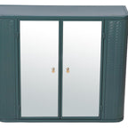 28" Green Steel Wall Mounted No Textural Detailing Double Door Medicine Cabinet