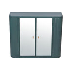 28" Green Steel Wall Mounted No Textural Detailing Double Door Medicine Cabinet