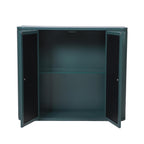28" Green Steel Wall Mounted No Textural Detailing Double Door Medicine Cabinet