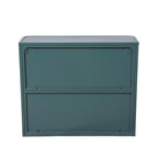 28" Green Steel Wall Mounted No Textural Detailing Double Door Medicine Cabinet