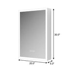 20" Silver Glass Wall Mounted No Textural Detailing Single Door Medicine Cabinet